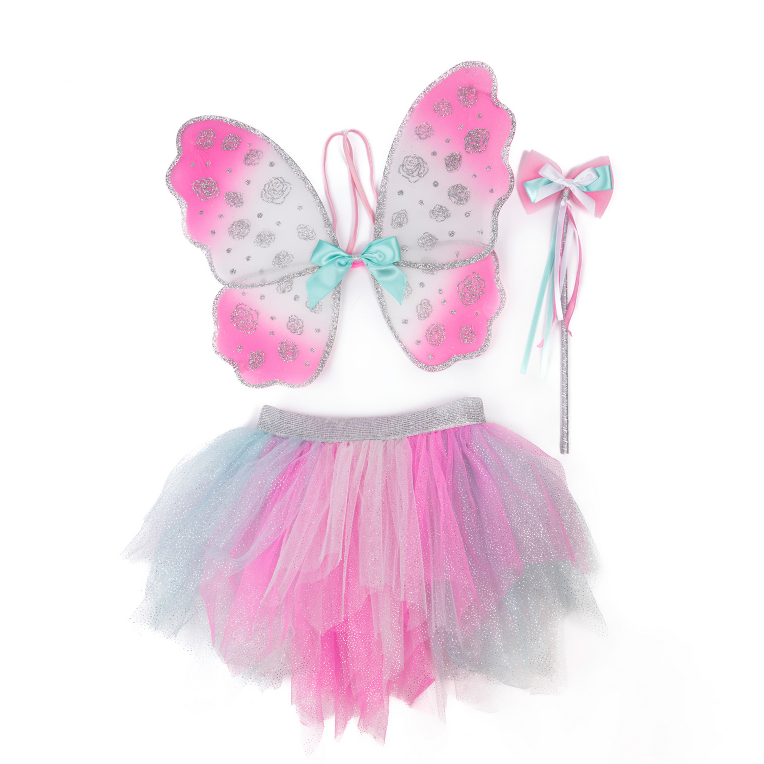 Think Mint Pink Skirt, Wings, and Wand - Size 4-6