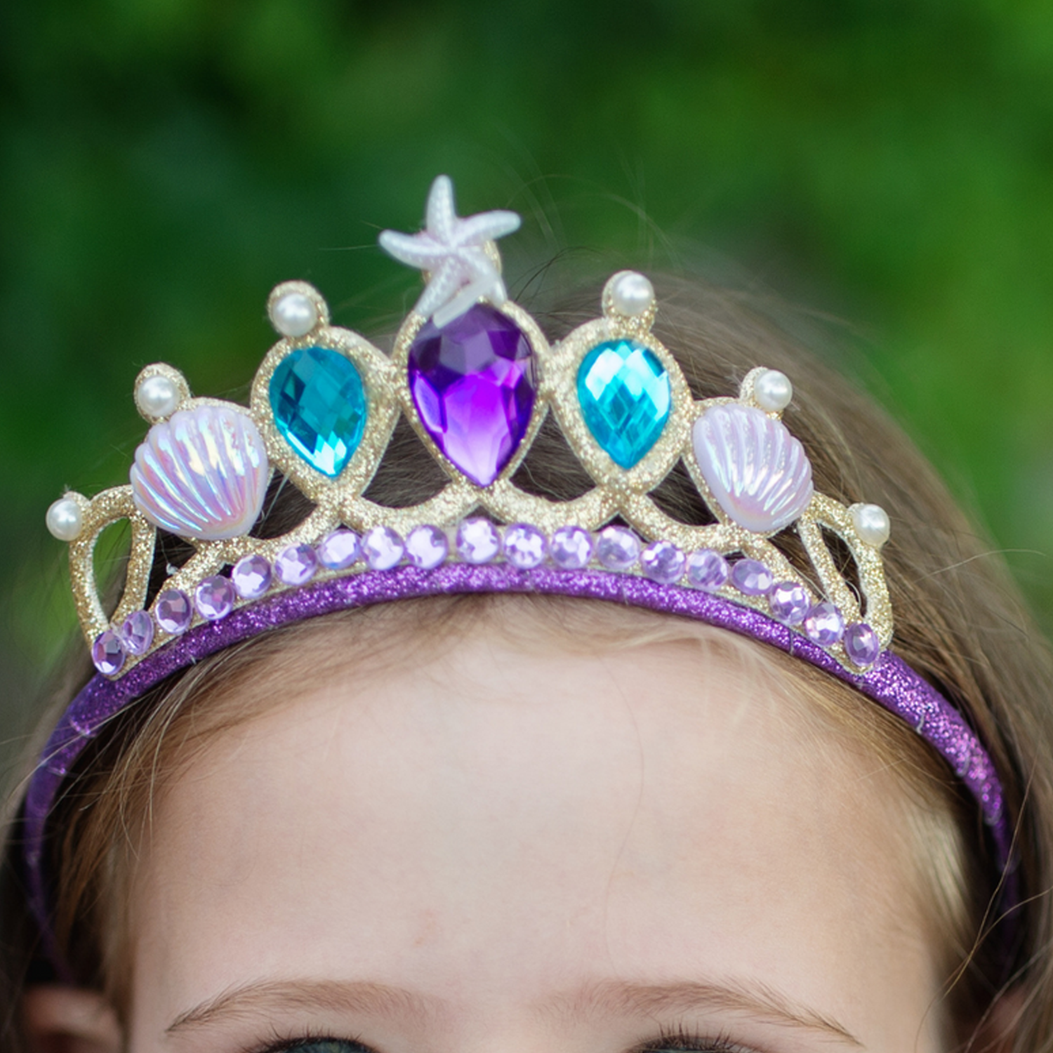 Mermaid Glimmer Skirt Set with Headband - Lilac and Blue - Size 5-6