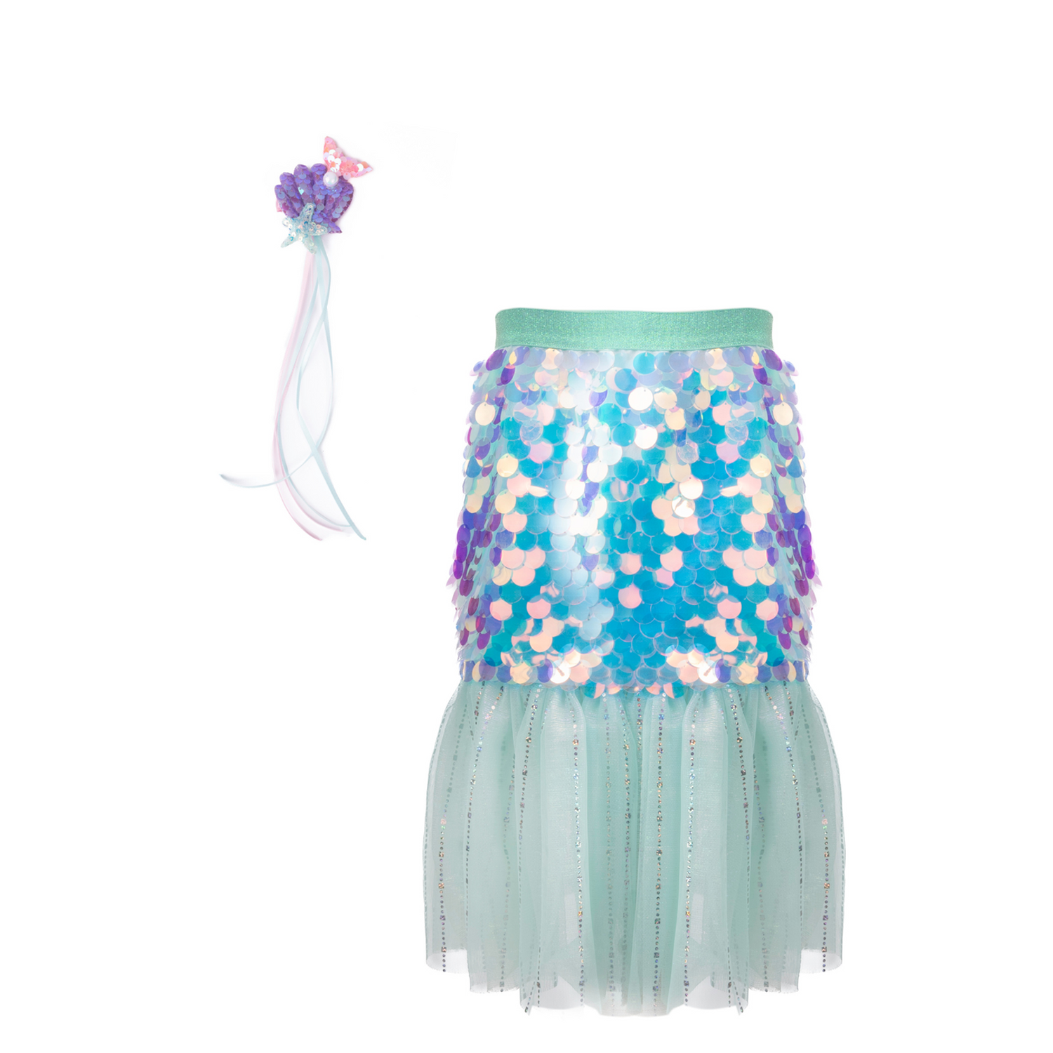 CE Bling Bling Mermaid Skirt & Hairclip Set - Mint