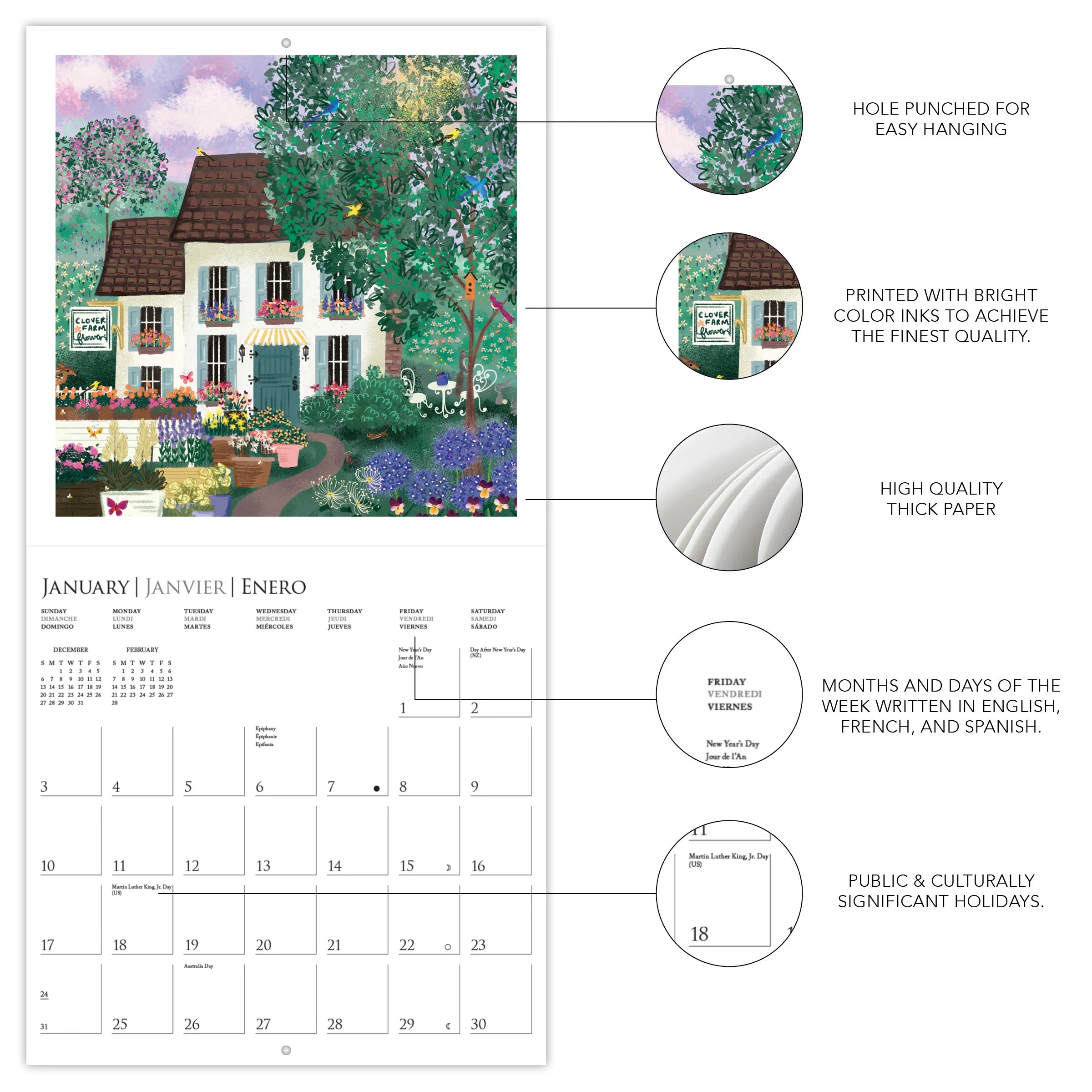 GRPH Joyful Landscapes 2027 Mini Wall Calendar