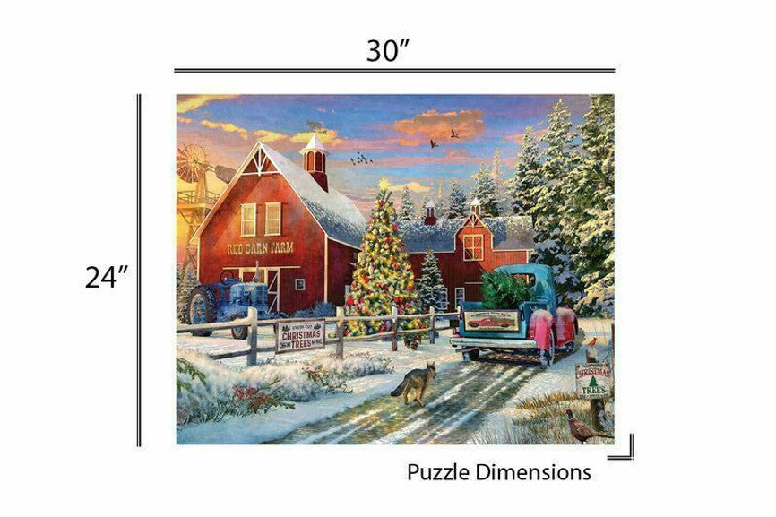 SPRGBK Red Barn Tree Farm 1000 Piece Puzzle