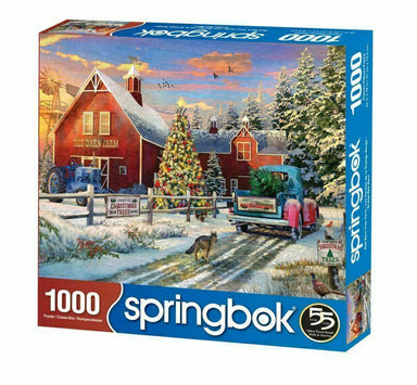 SPRGBK Red Barn Tree Farm 1000 Piece Puzzle