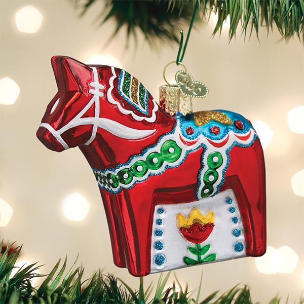OWC Swedish Dala Horse Ornament