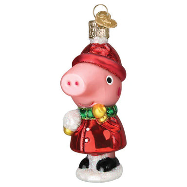 Old World Christmas Peppa Pig With Snowball Ornament