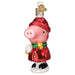 Old World Christmas Peppa Pig With Snowball Ornament