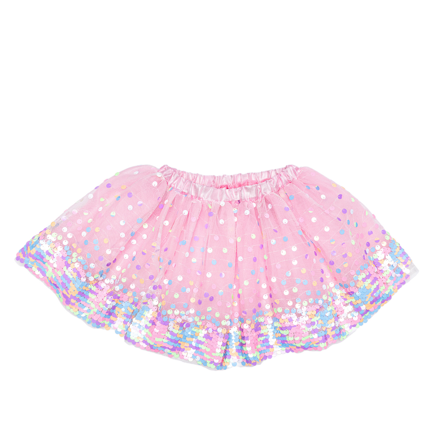 CE Neon Pink Party Fun Sequins Skirt - Size 4-6
