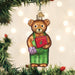 Old World Christmas Corduroy Bear With Book Ornament
