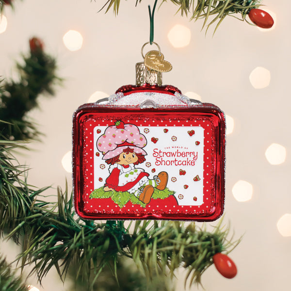 Old World Christmas Strawberry Shortcake Lunch Box Ornament