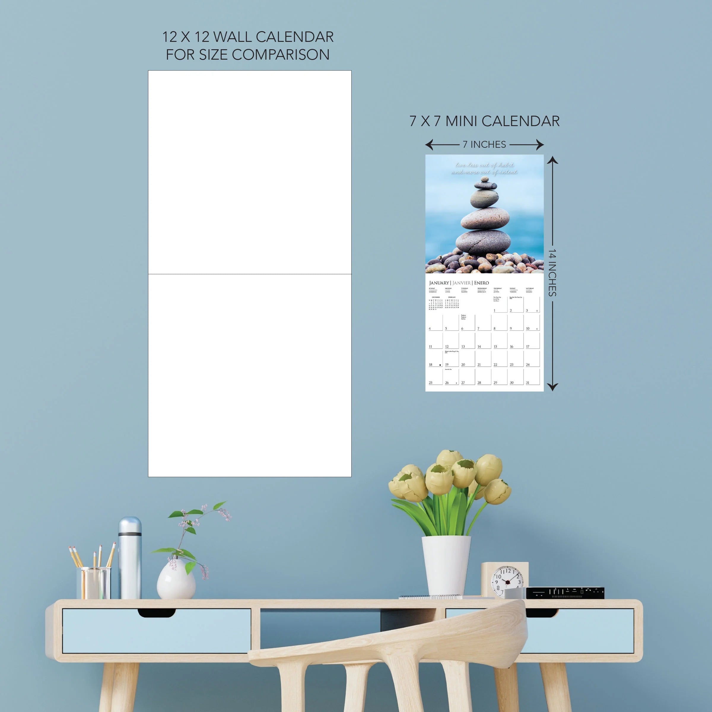 Serenity - Quotes For A Peaceful Mind 2026 Mini Wall Calendar