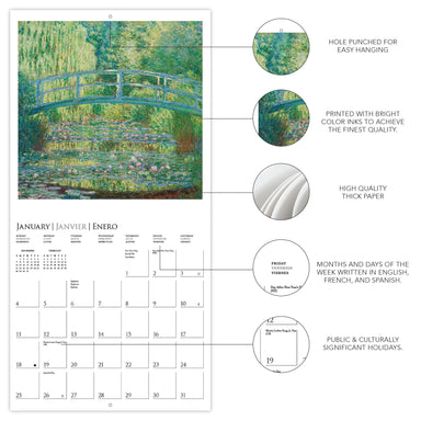 Claude Monet Mini Wall Calendar