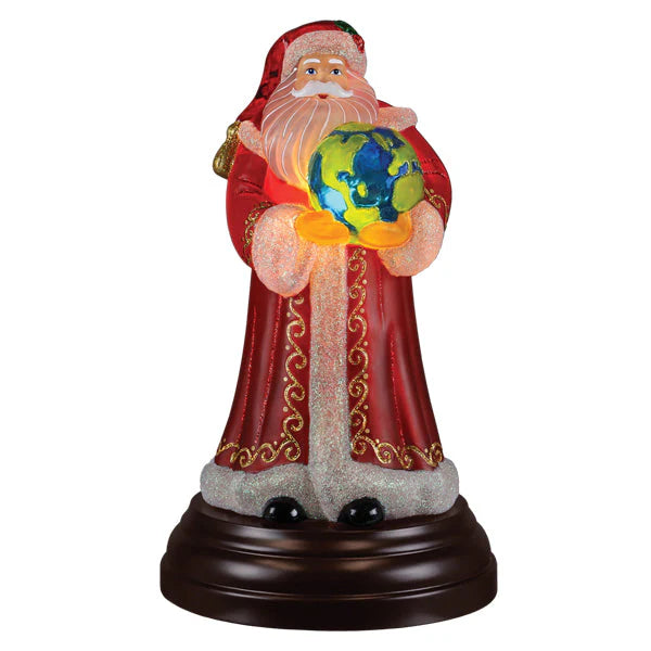 Old World Christmas World Peace Santa Light Up Figurine