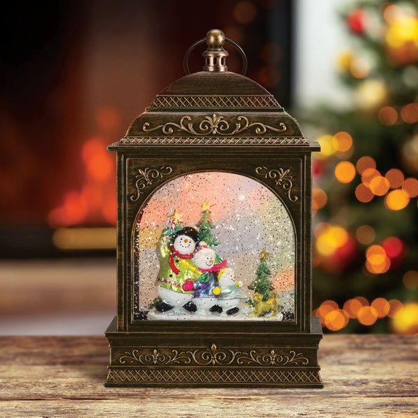 Old World Christmas Light Up Snow Family Lantern