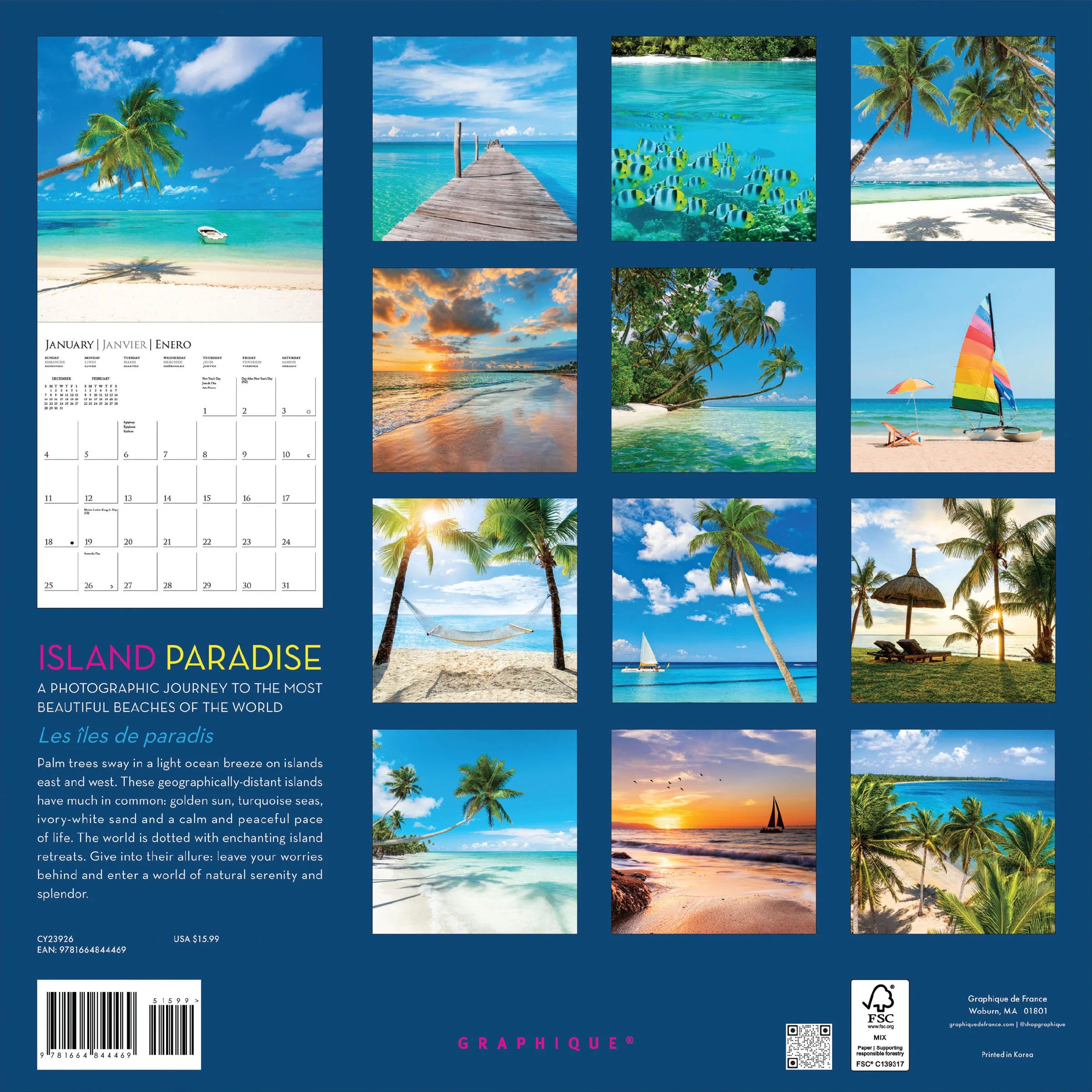 Island Paradise 2026 Wall Calendar