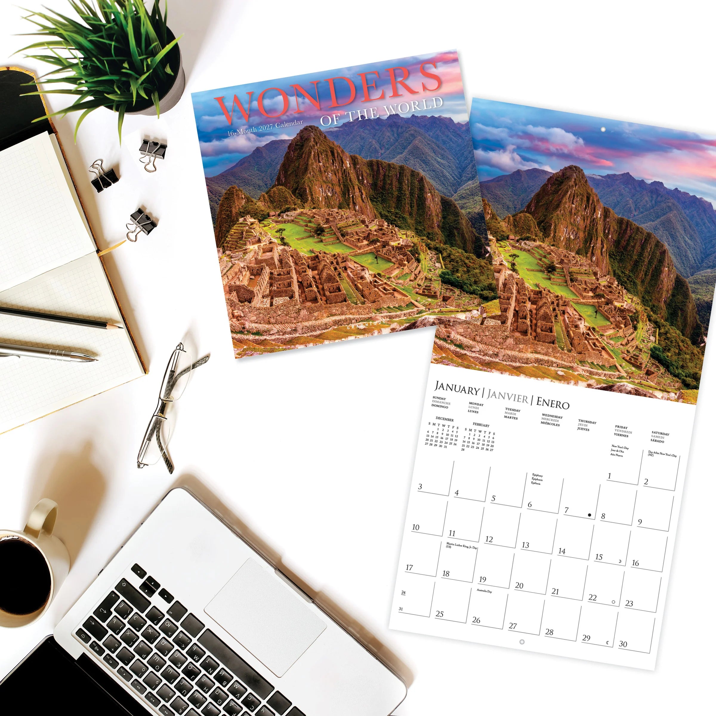 GRPH Wonders of the World 2027 Wall Calendar