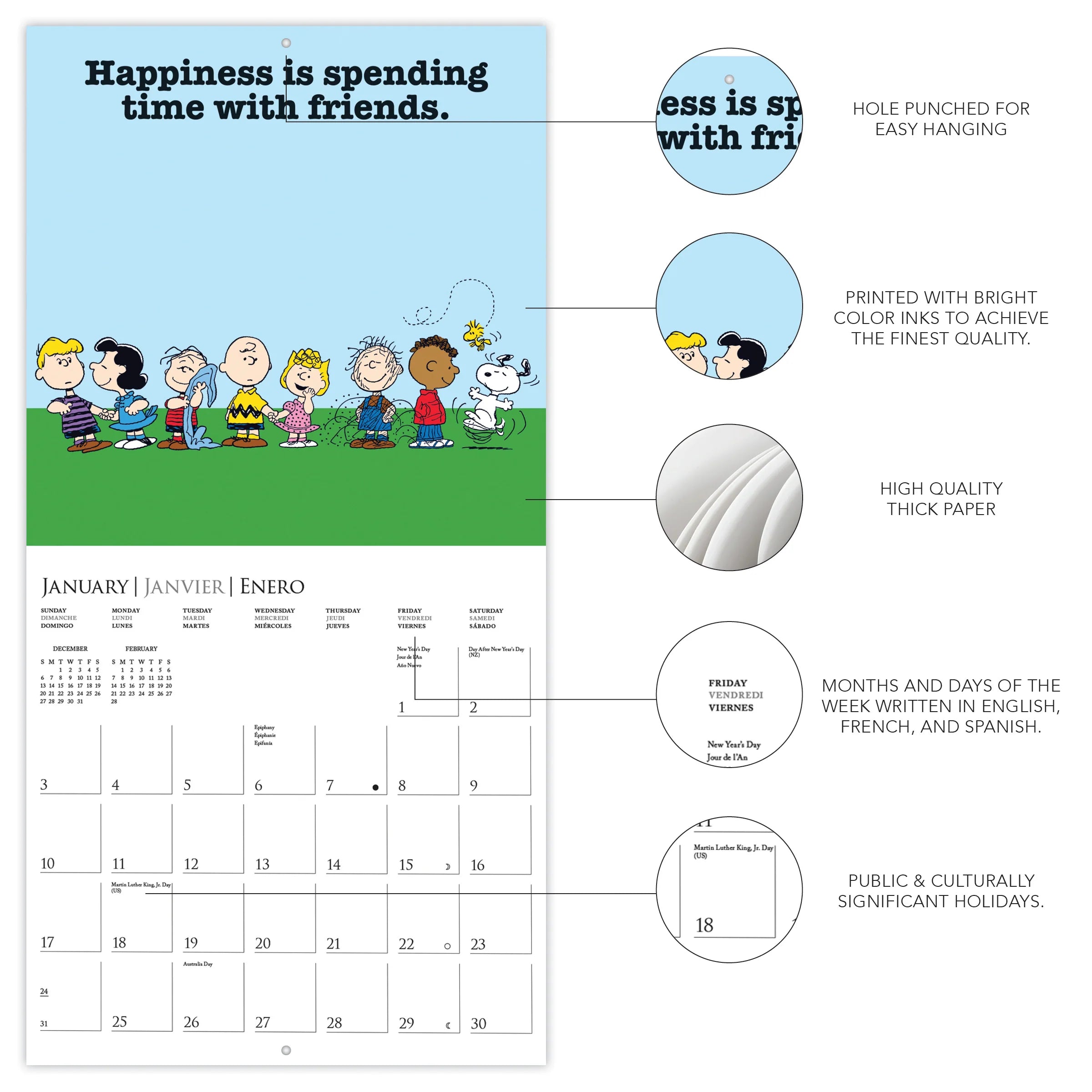 GRPH Peanuts: Happiness Is... 2027 Wall Calendar