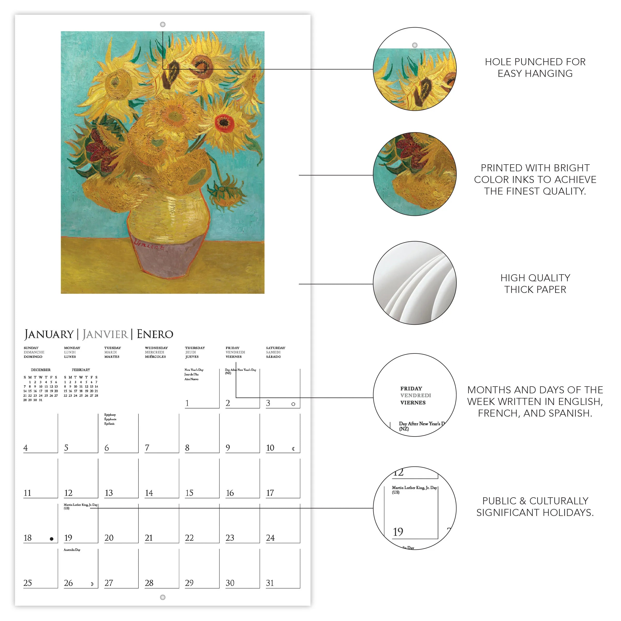 Van Gogh 2026 Mini Wall Calendar