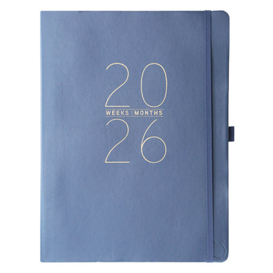 Apollo Collection Blue 2026 18-Month 8x10 Vegan Leather Planner