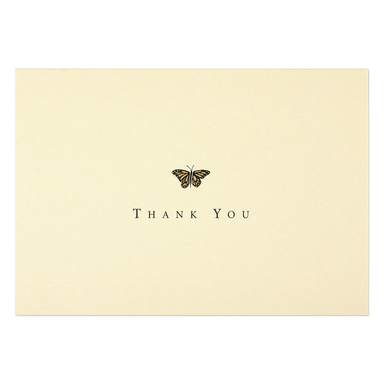 Gold Butterfly Boxed Thank You Cards