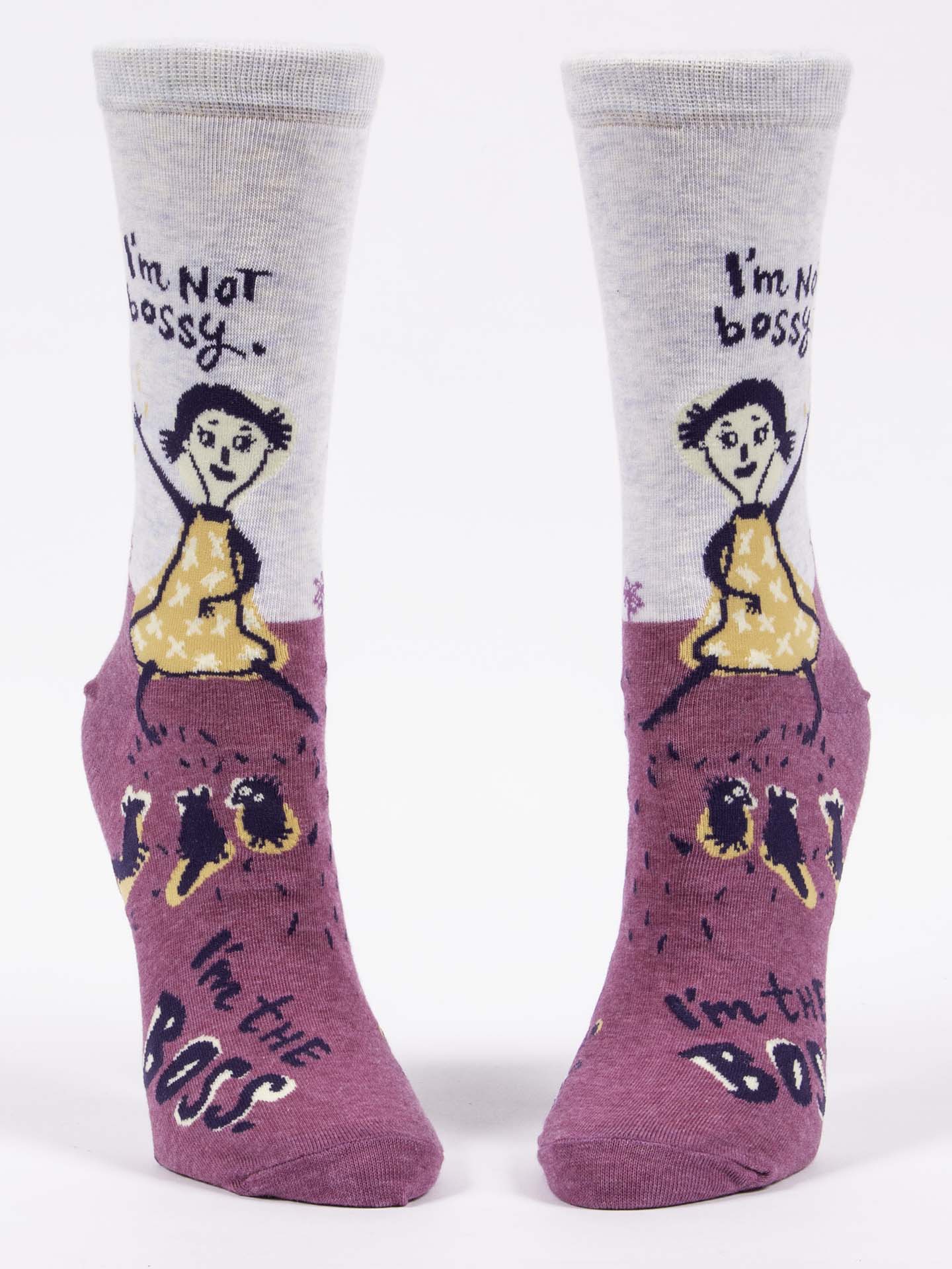 Blue Q Womens Crew Sock I'm not Bossy. I'm The Boss