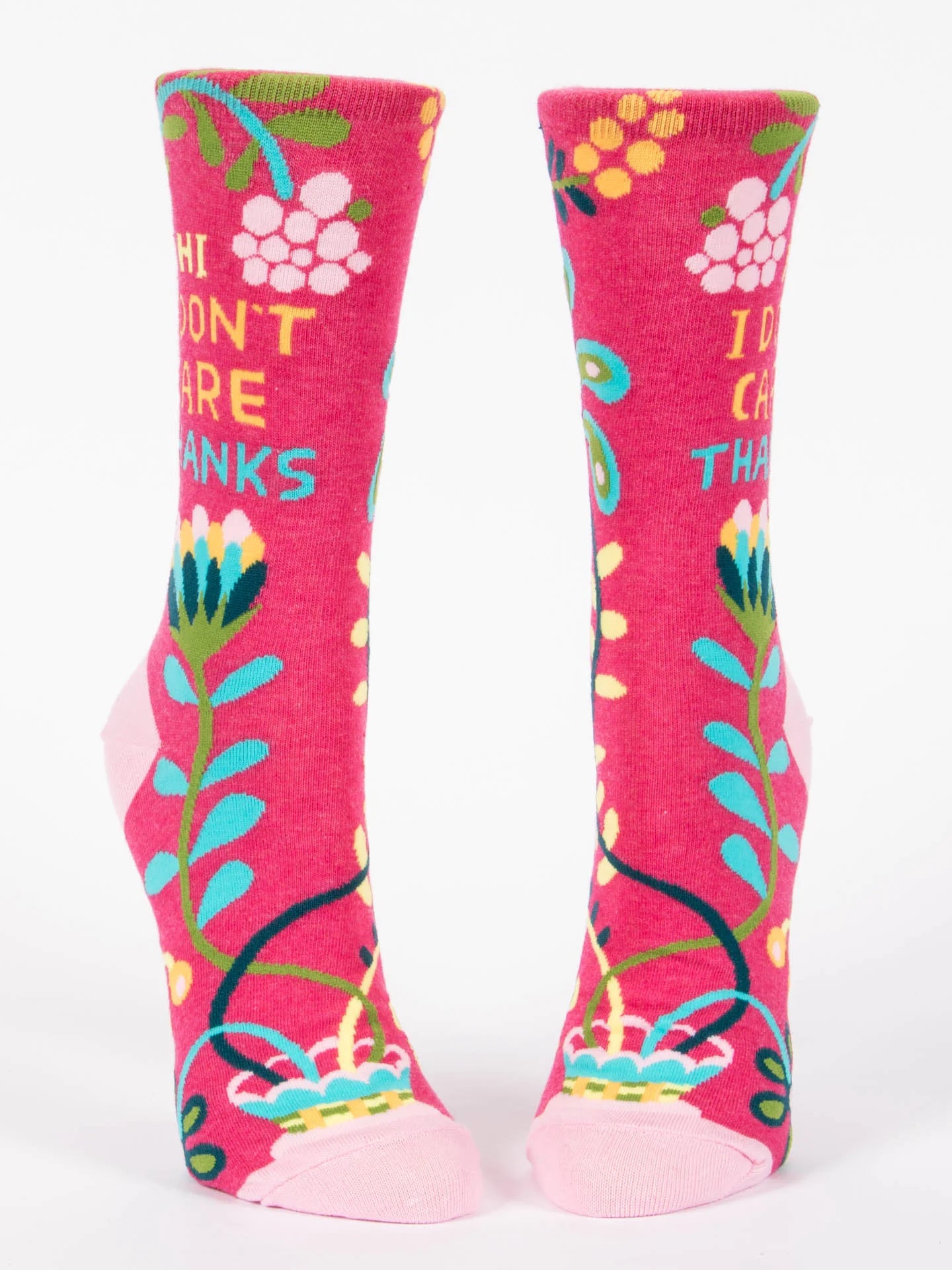 Blue Q Women's Crew Socks - Hi I Don't Care Thanks