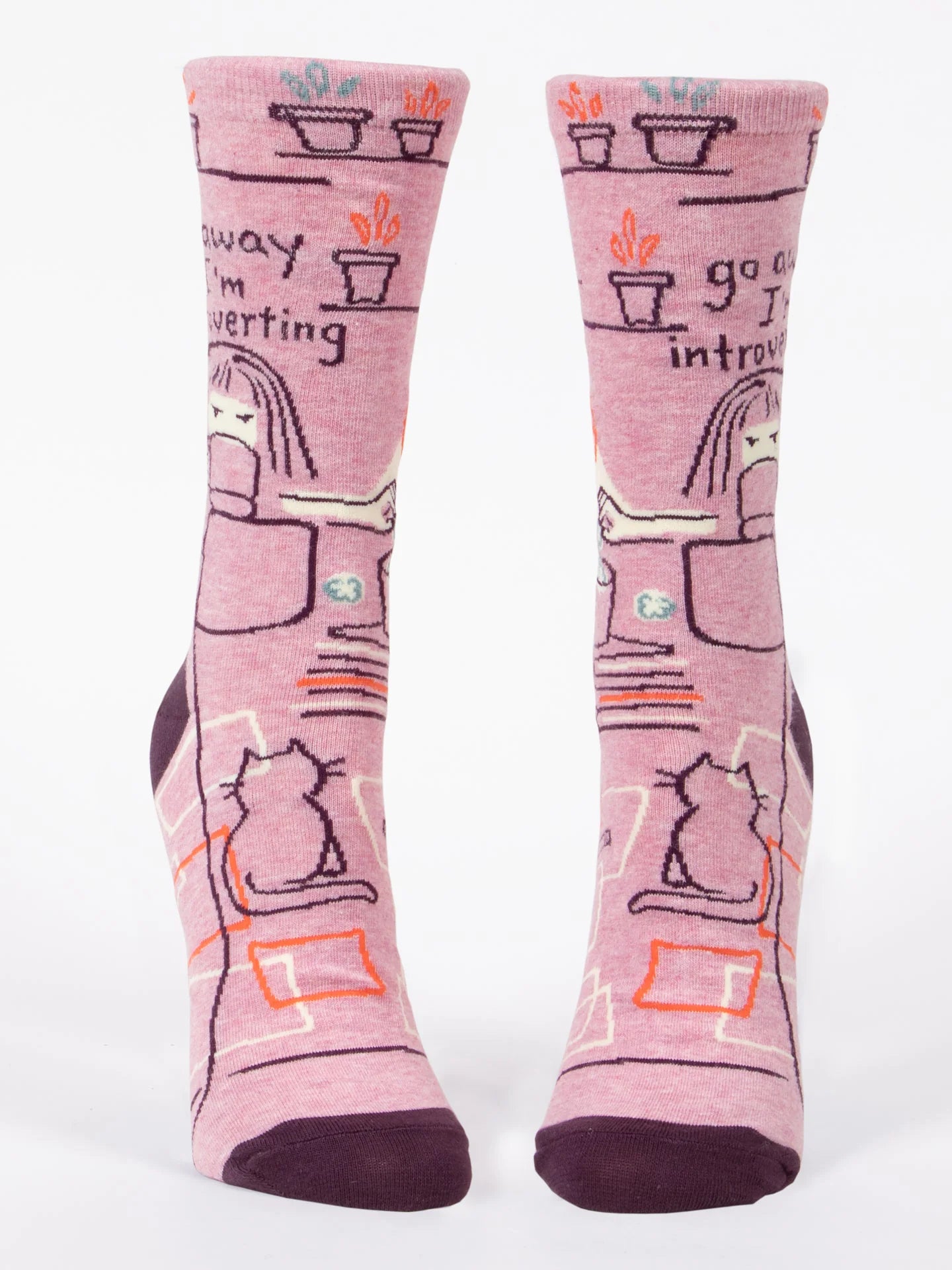 Blue Q Women's Crew Socks - Go Away I'm Introverting