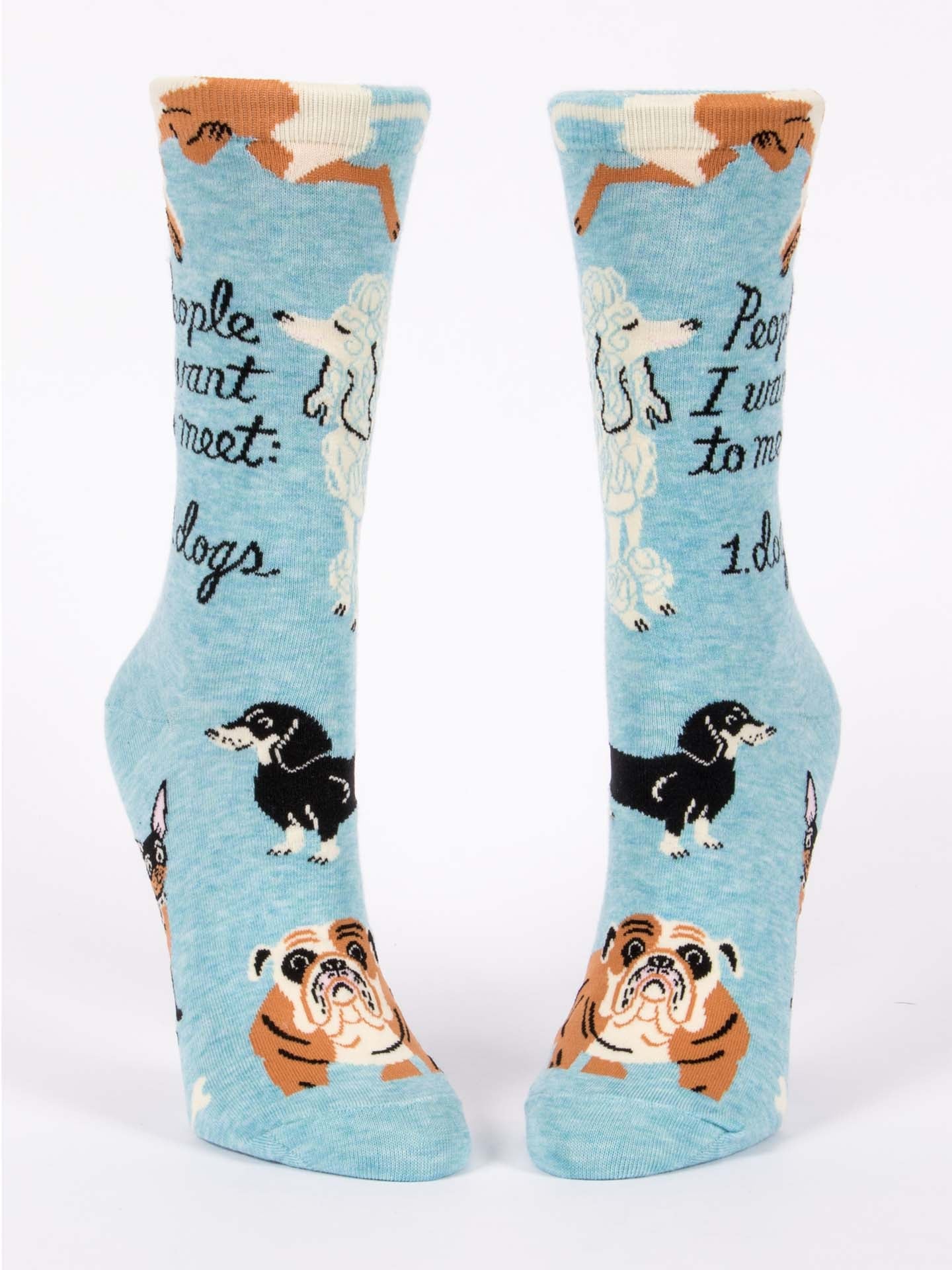 Blue Q Women's Crew Socks - People I Want To Meet: Dogs