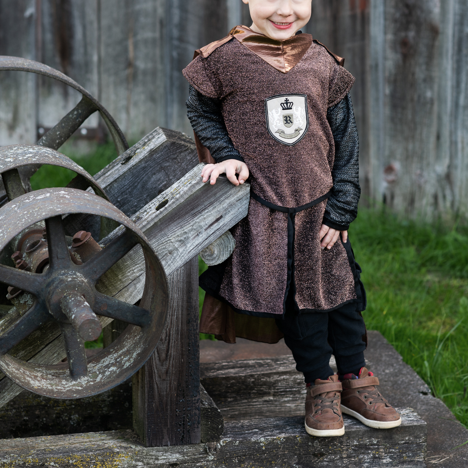 Brilliant Copper Knight Tunic with Cape - Size 5-6