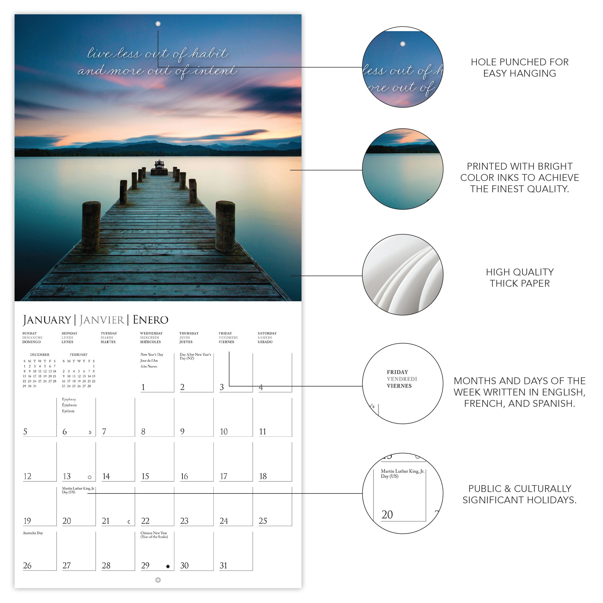 Serenity 2025 Mini Wall Calendar    