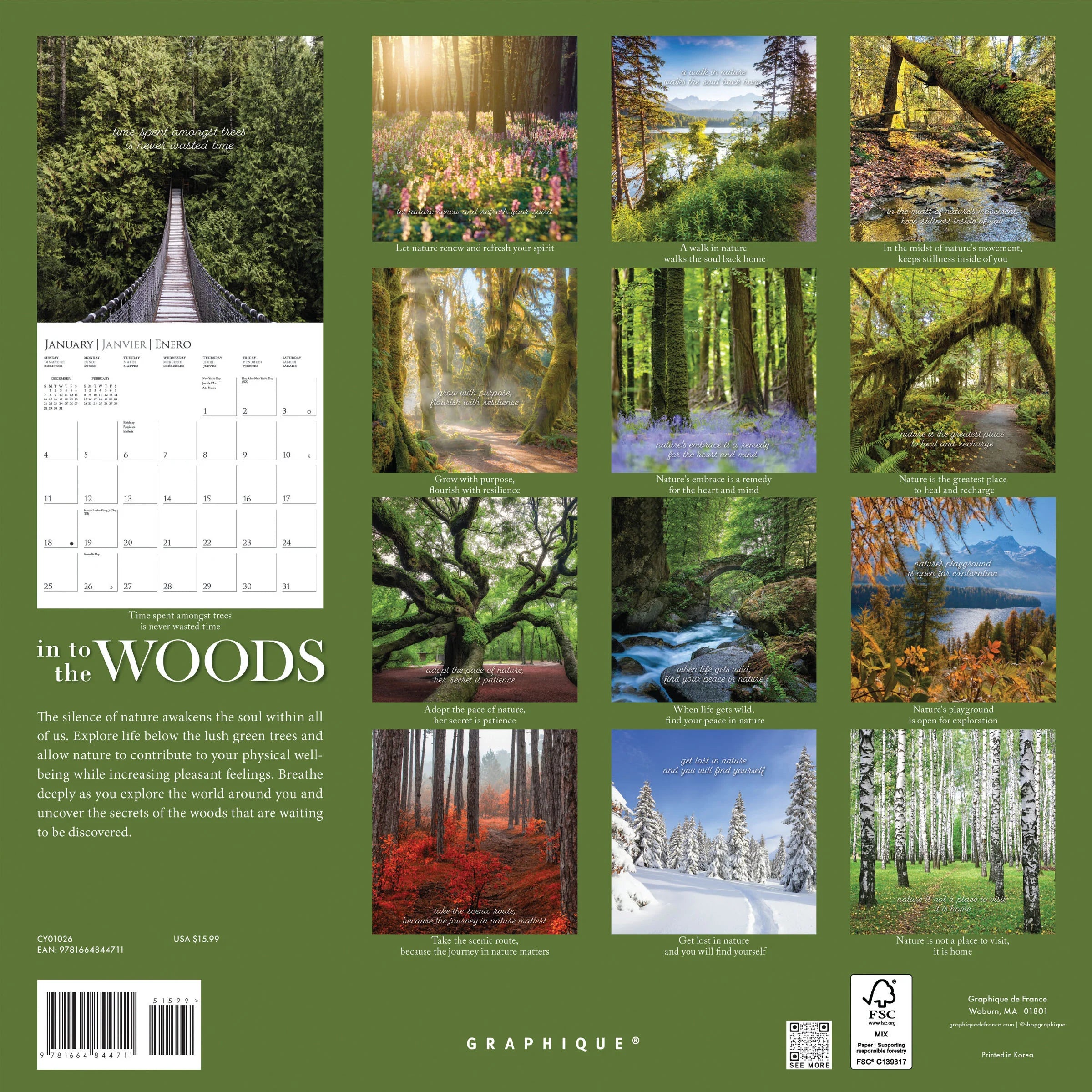 In To The Woods 2026 Wall Calendar