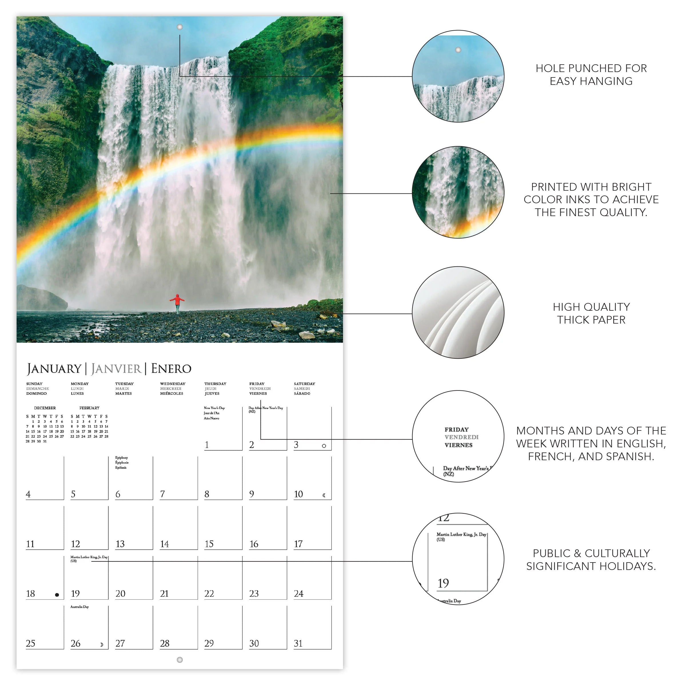 Chasing Rainbows 2026 Wall Calendar
