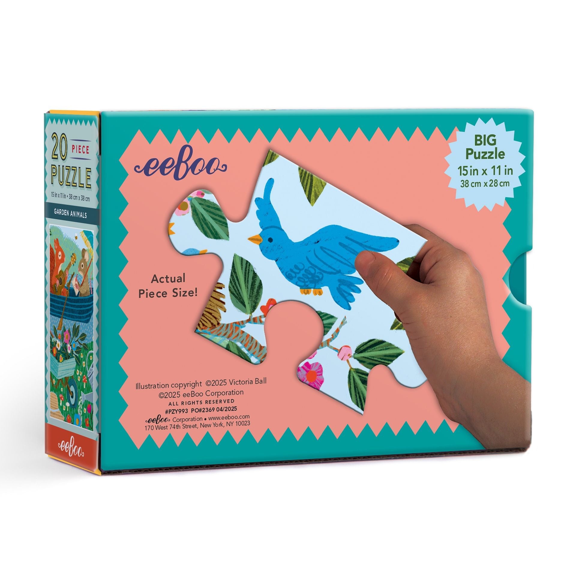 Eeboo Animal Color eeBoo Garden Animals 20 Piece Puzzle — Bird in Hand