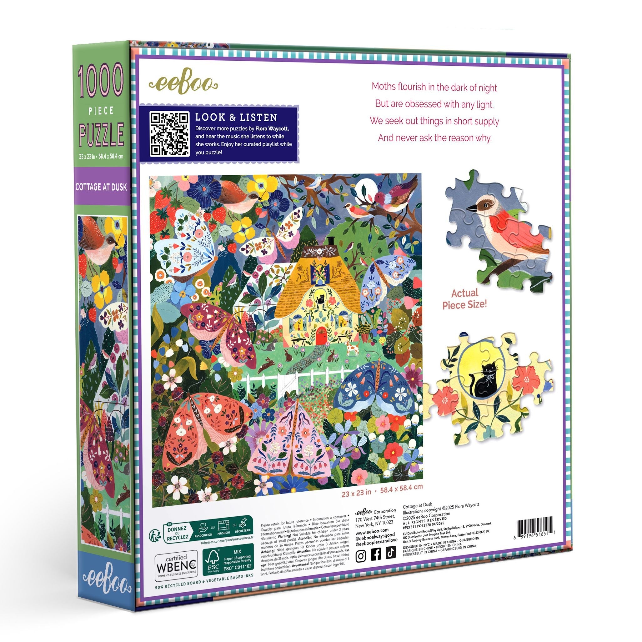 eeBoo Cottage at Dusk 1000 Piece Puzzle