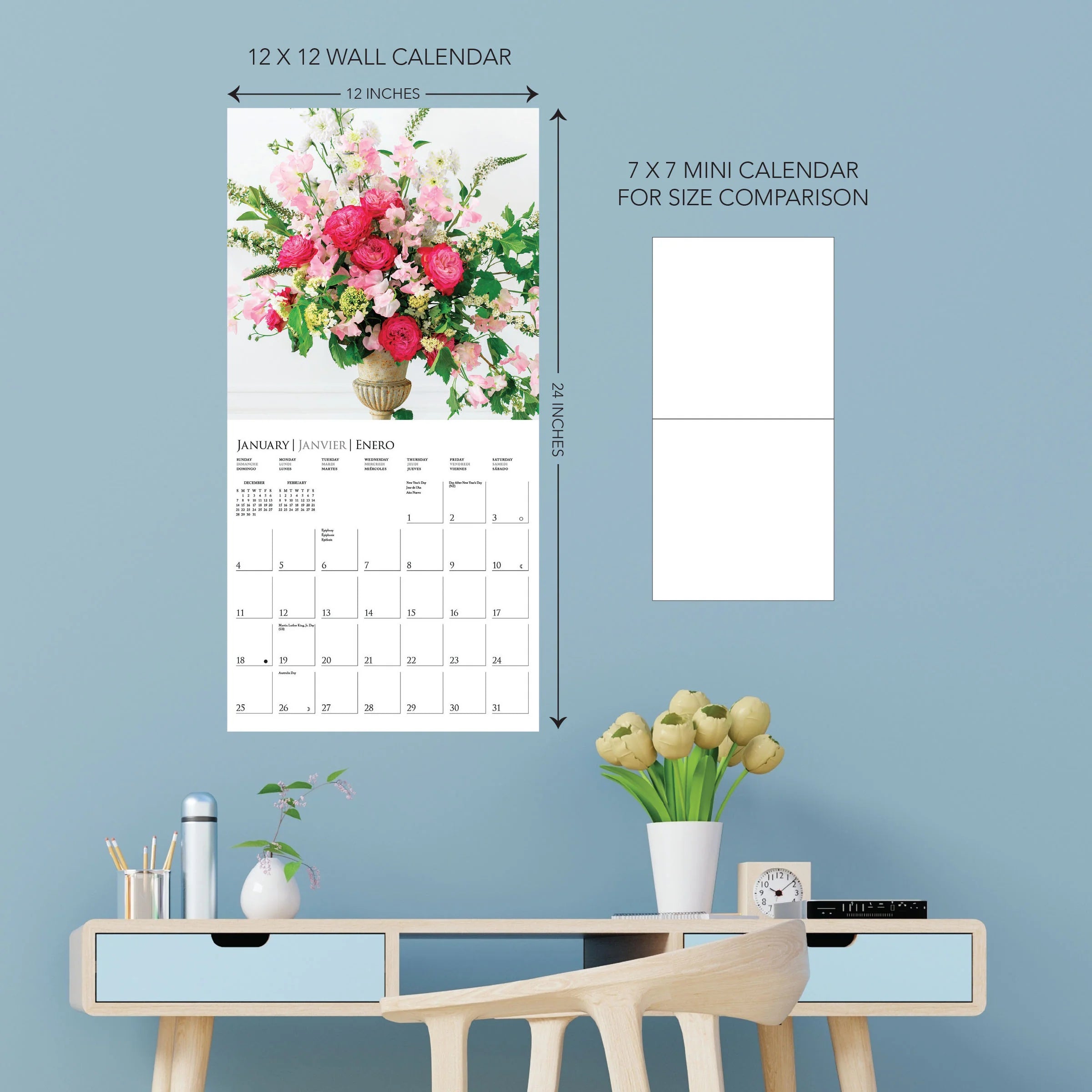 Garden Bouquets 2026 Wall Calendar
