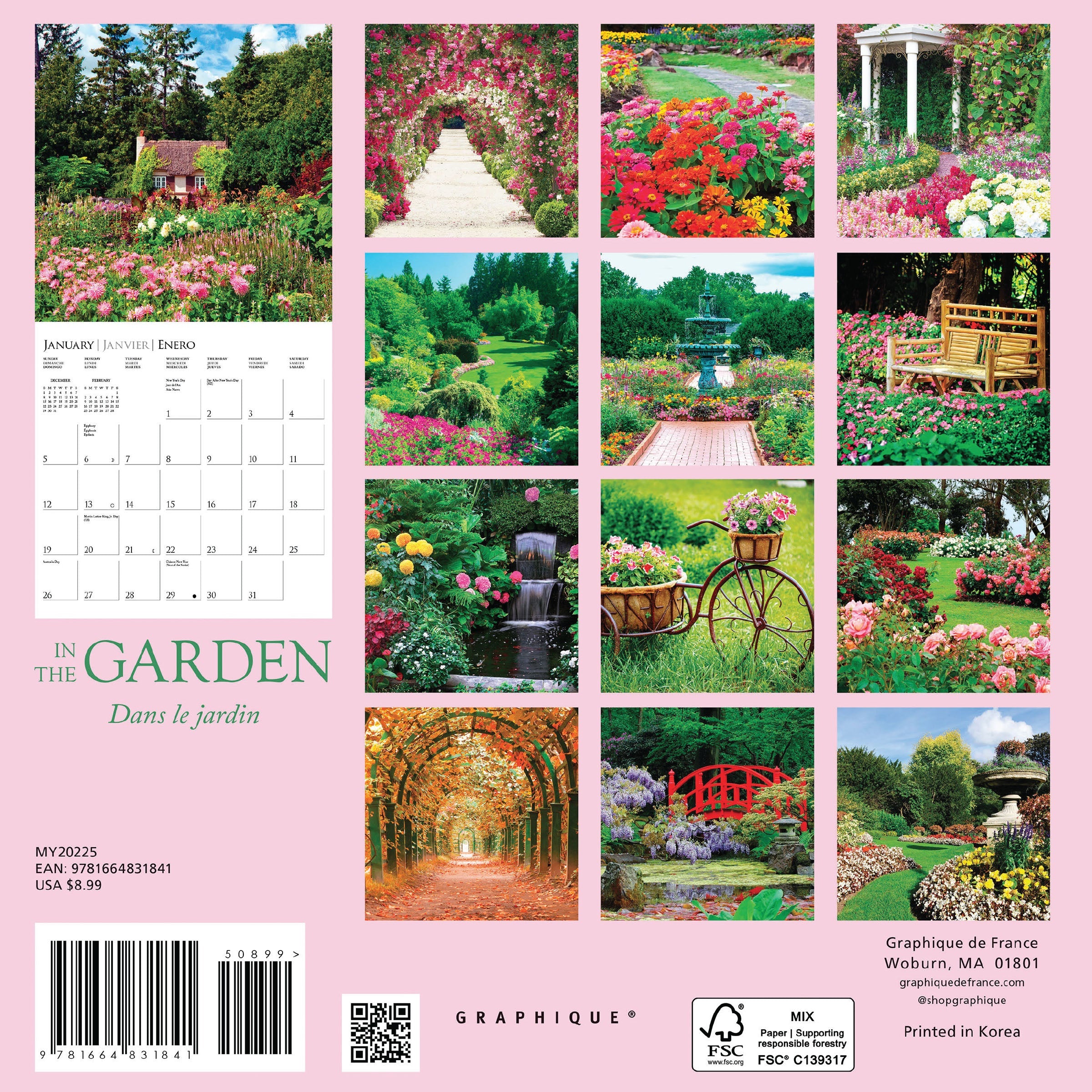 In The Garden 2025 Mini Wall Calendar    