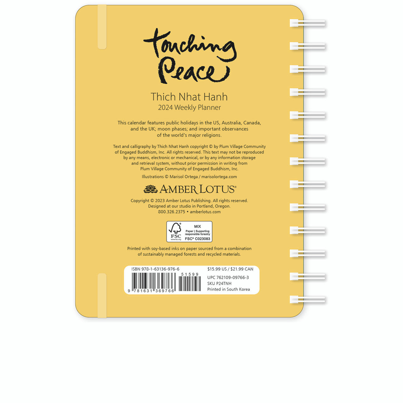 Touching Peace Thich Nhat Hanh 2024 Weekly Planner    