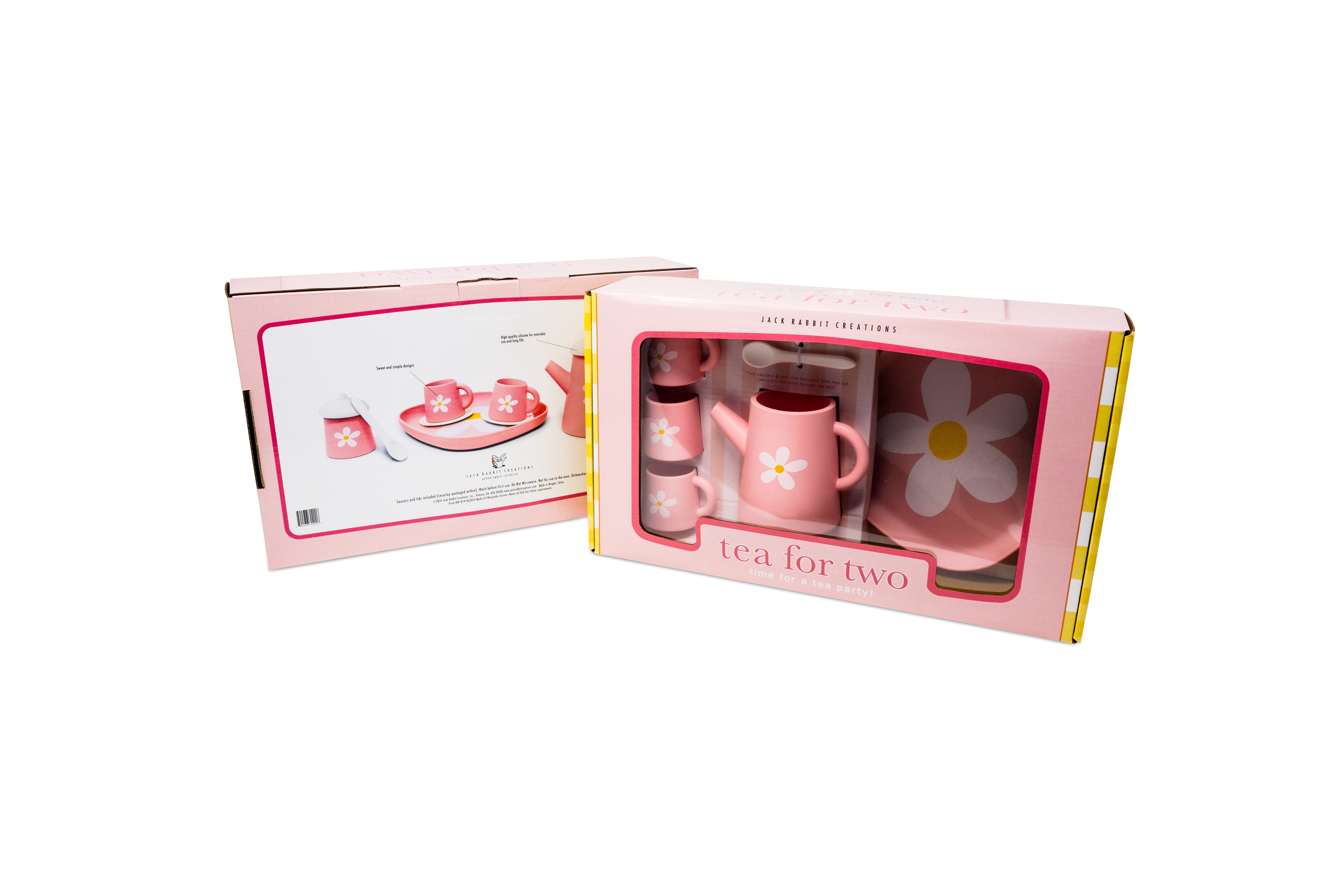 Jack Rabbit Pink Silicone Tea Set: Flower Power