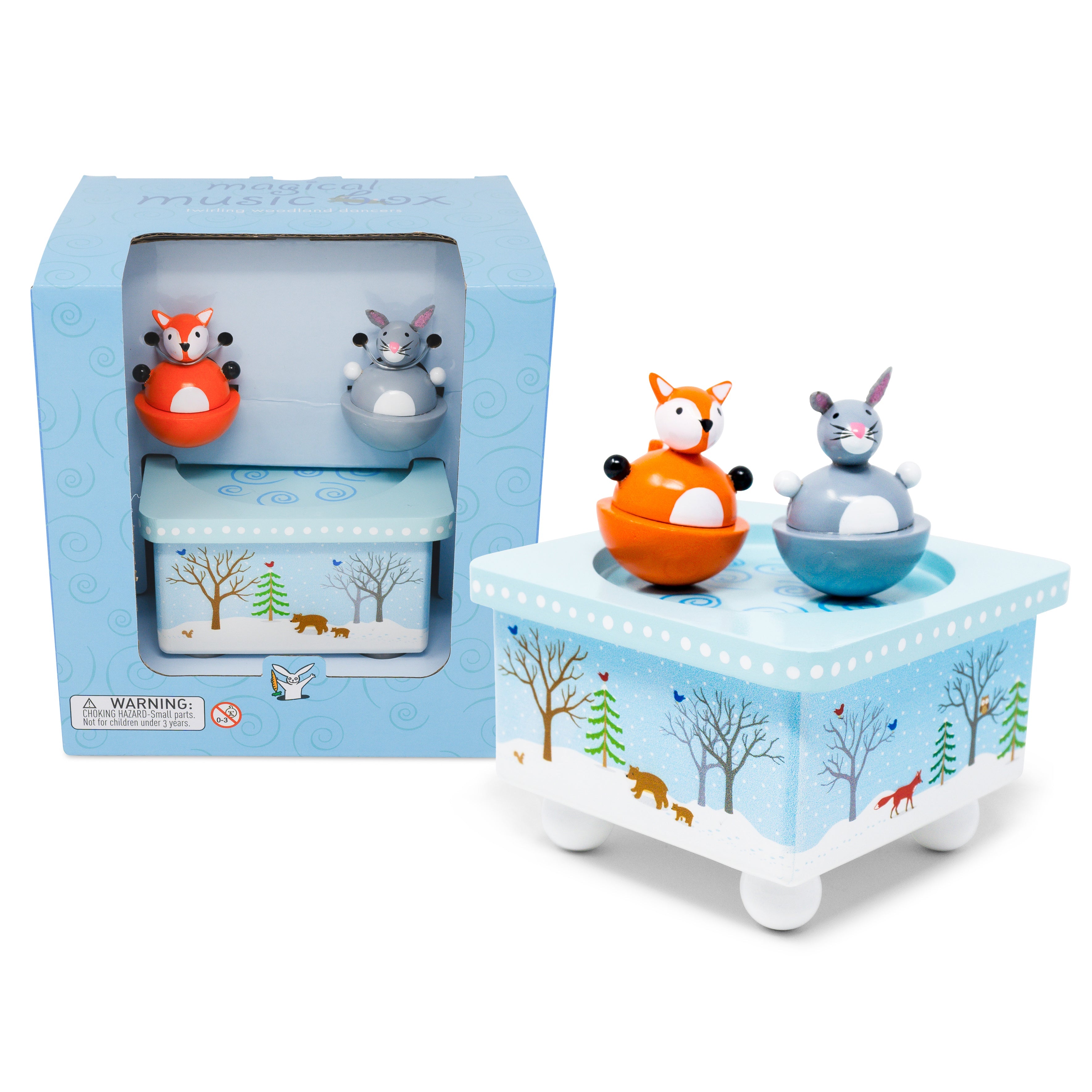 Jack Rabbit Dancing Fox & Bunny Music Box