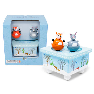 Jack Rabbit Dancing Fox & Bunny Music Box