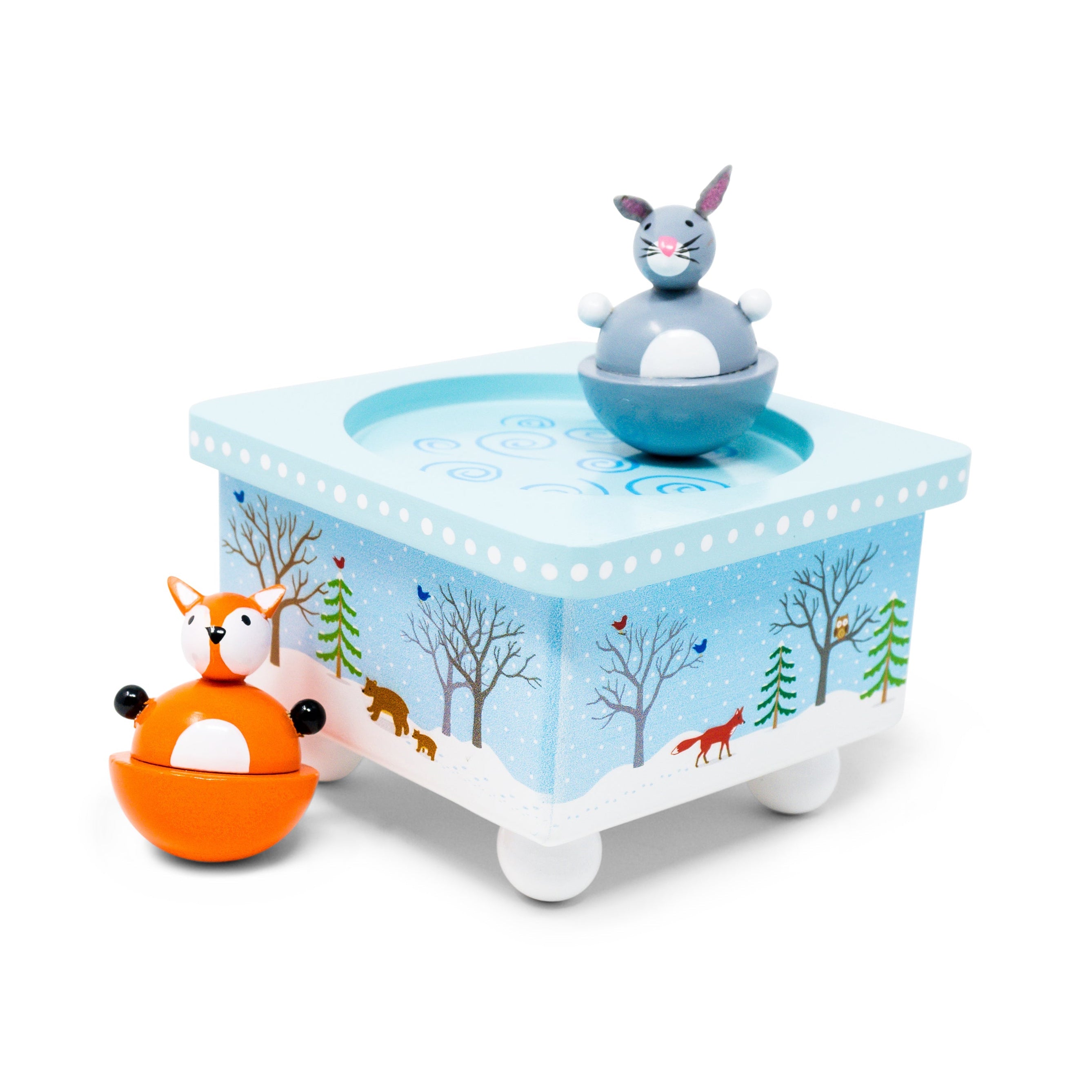 Jack Rabbit Dancing Fox & Bunny Music Box