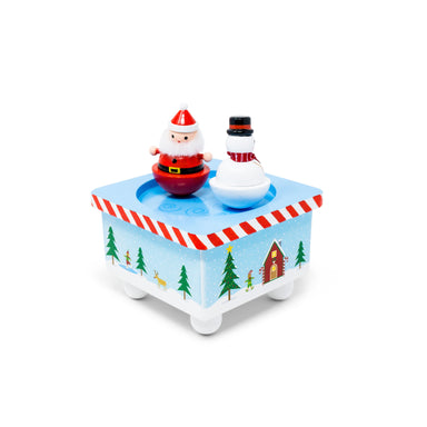 Jack Rabbit Dancing Santa & Frosty Music Box