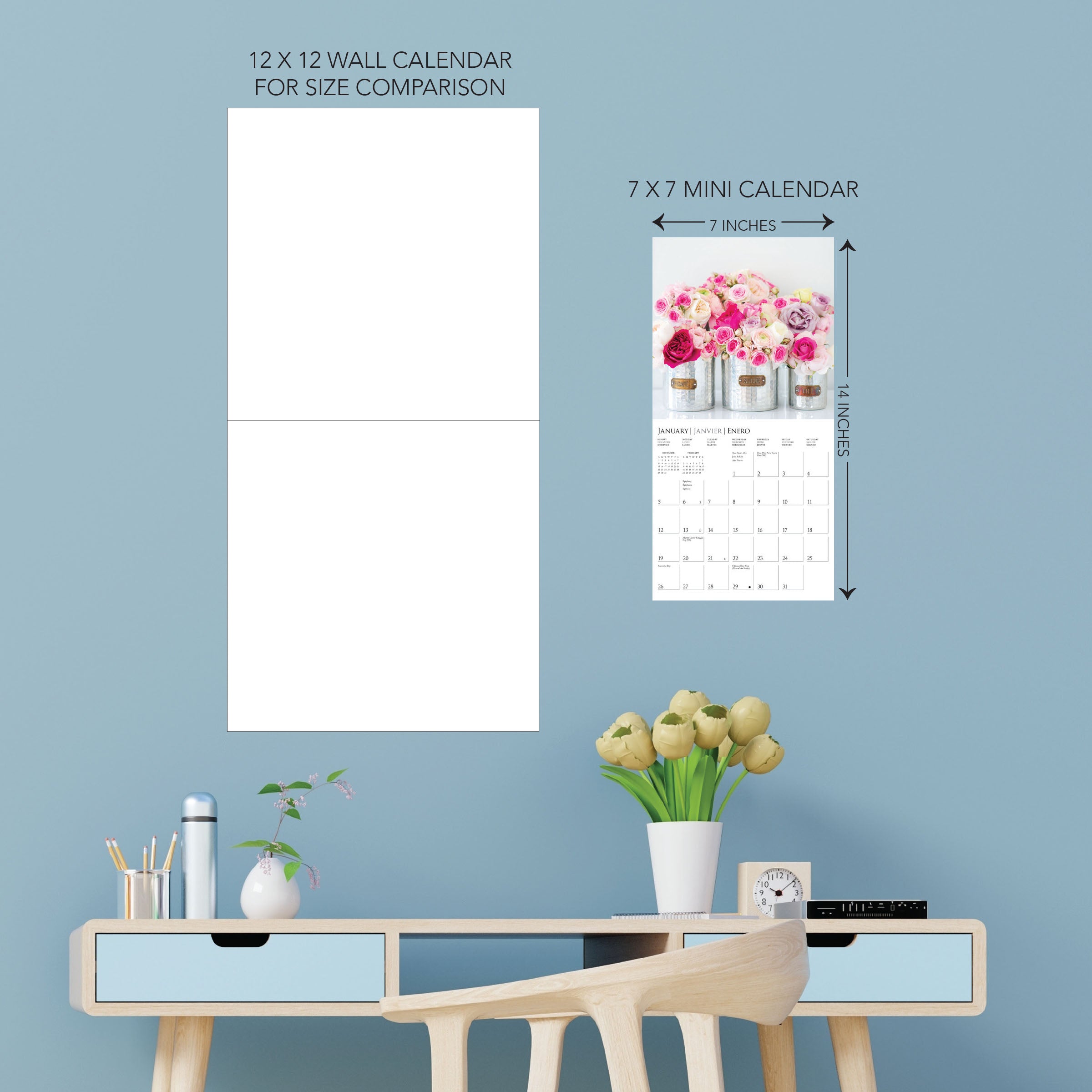 Garden Bouquets 2025 Mini Wall Calendar    