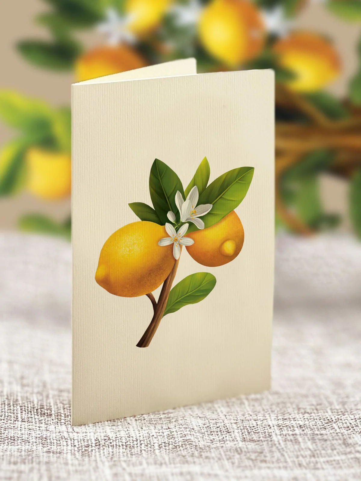 Lemon Blossom Tree Pop Up Flower Bouquet Greeting Card    