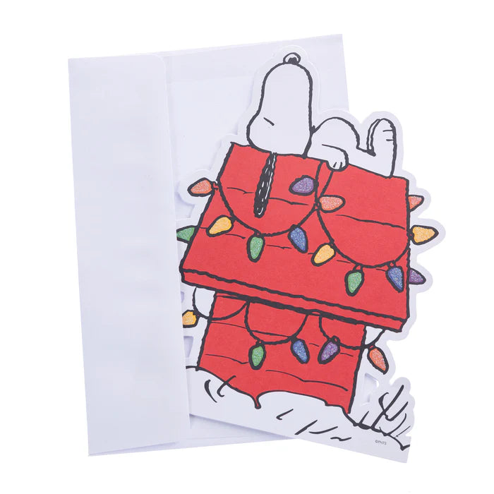 Peanuts Doghouse Die-Cut Classic Boxed Holiday Card    