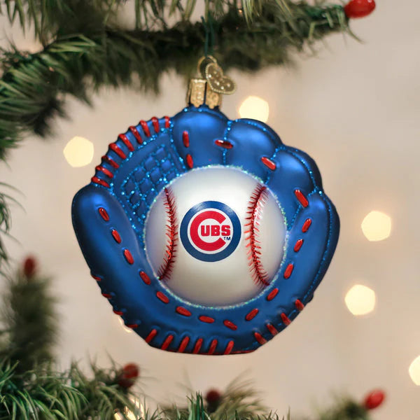 Old World Christmas MLB Chicago Cubs Mitt and Ball Ornament