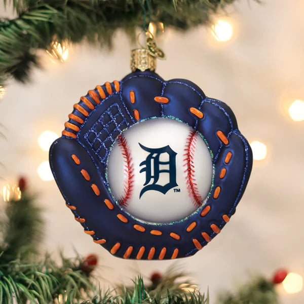 Old World Christmas MLB Detroit Tigers Mitt and Ball Ornament
