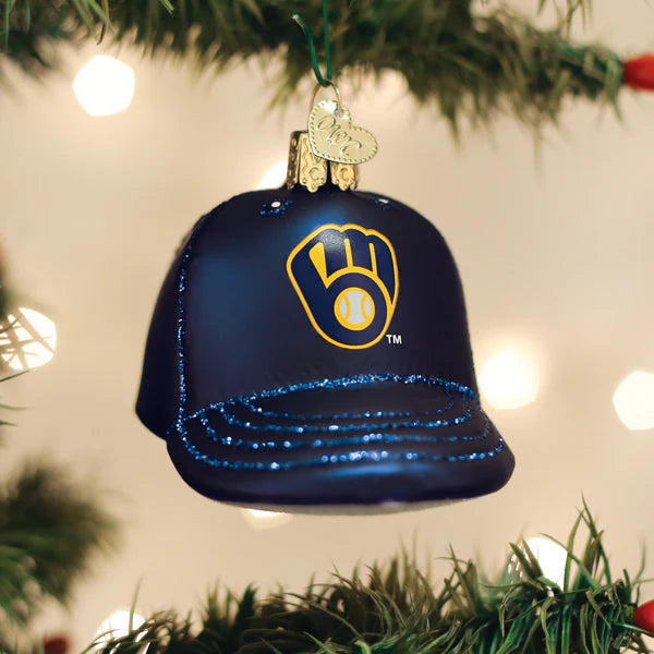 Old World Christmas MLB Milwaukee Brewers Baseball Hat Ornament