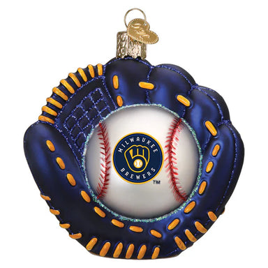 Old World Christmas MLB Milwaukee Brewers Mitt and Ball Ornament