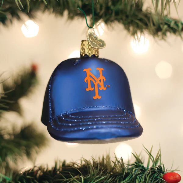 Old World Christmas MLB NY Mets Baseball Hat Ornament