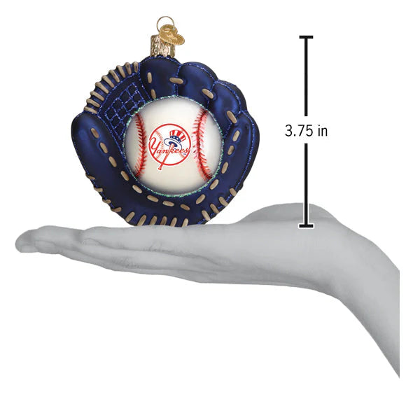Old World Christmas MLB NY Yankees Mitt and Ball Ornament