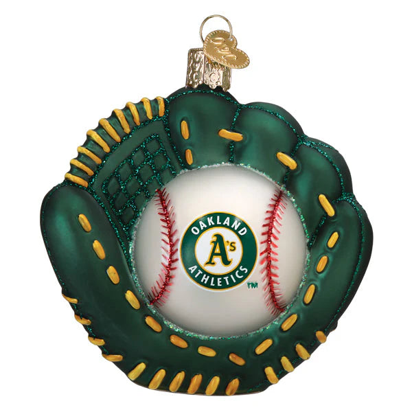 Old World Christmas MLB Oakland A's Mitt and Ball Ornament